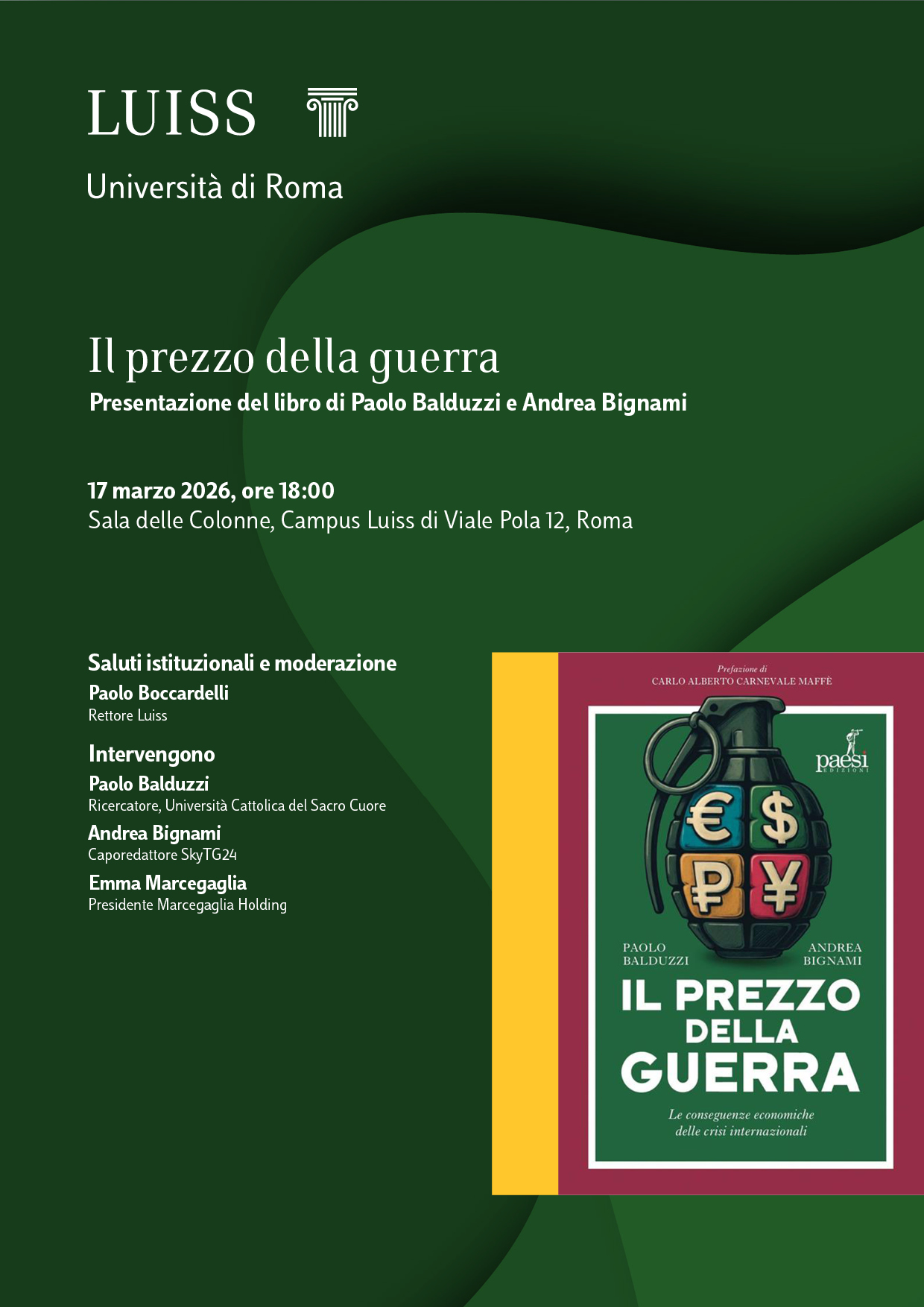 Presentazione del libro: "Il prezzo della guerra"